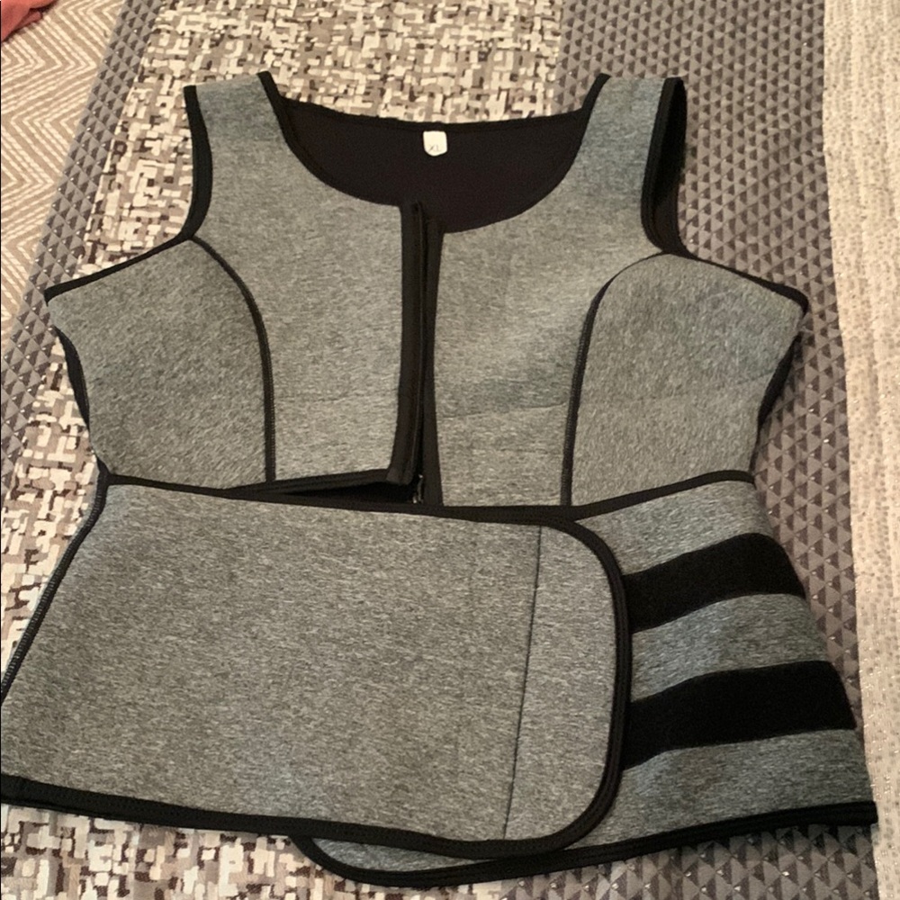 Gray and Black Waist Trainer Vest